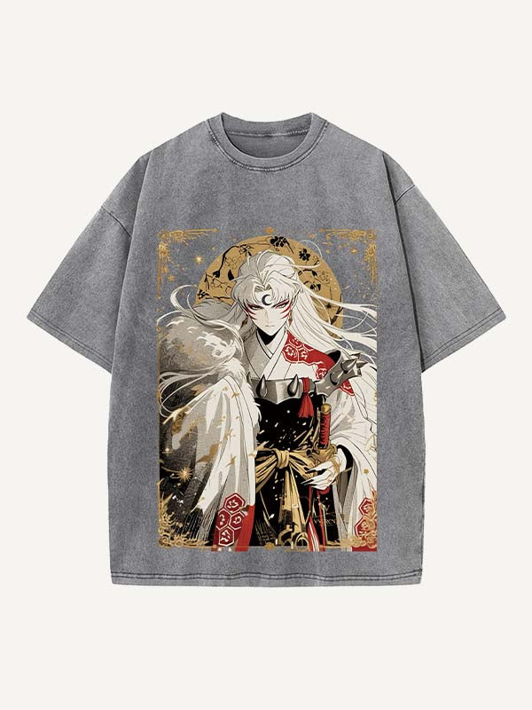 Inuyasha Print Round Neck T-shirt