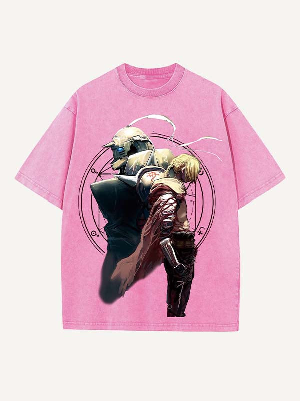Fullmetal Alchemist Print Round Neck T-shirt
