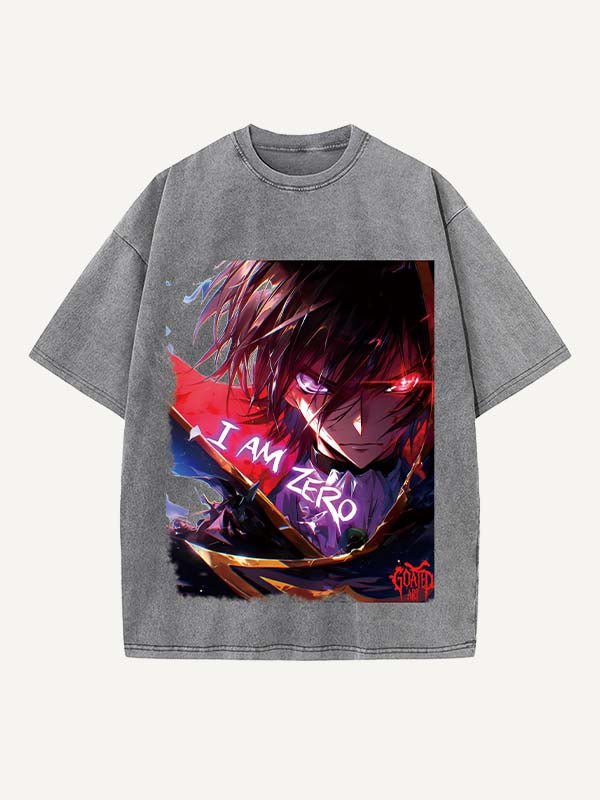 Code Geass Print Round Neck T-shirt
