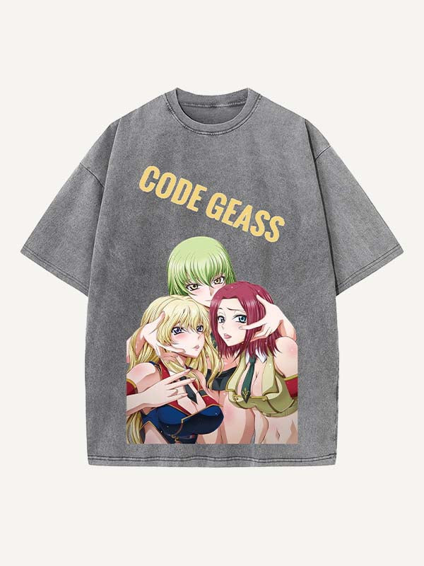 Code Geass Print Round Neck T-shirt