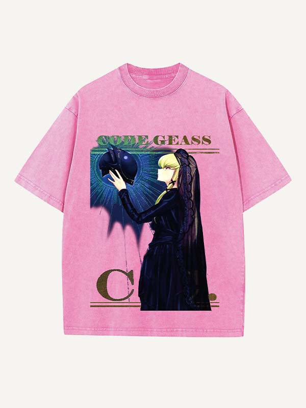 Code Geass Print Round Neck T-shirt