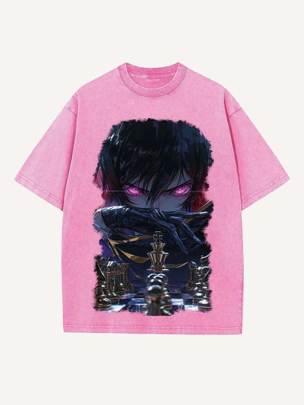 Code Geass Print Round Neck T-shirt