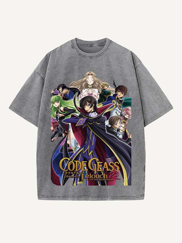 Code Geass Print Round Neck T-shirt
