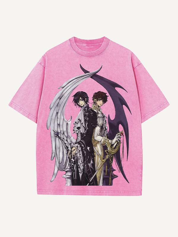 Code Geass Print Round Neck T-shirt