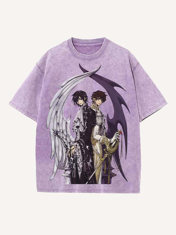 Code Geass Print Round Neck T-shirt