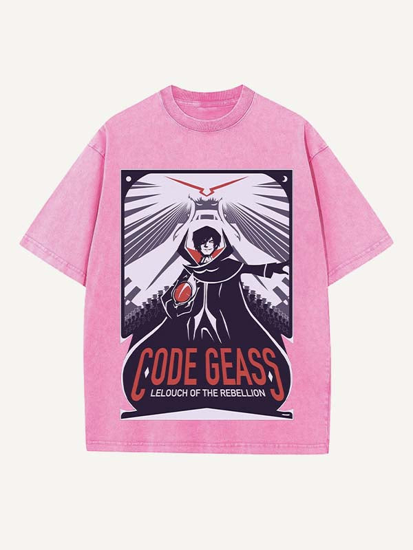 Code Geass Print Round Neck T-shirt