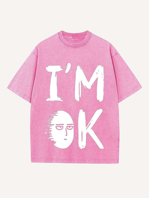One-Punch Man Print Round Neck T-shirt