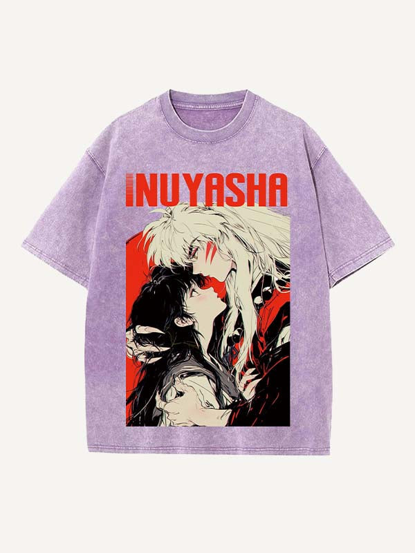 Inuyasha Print Round Neck T-shirt