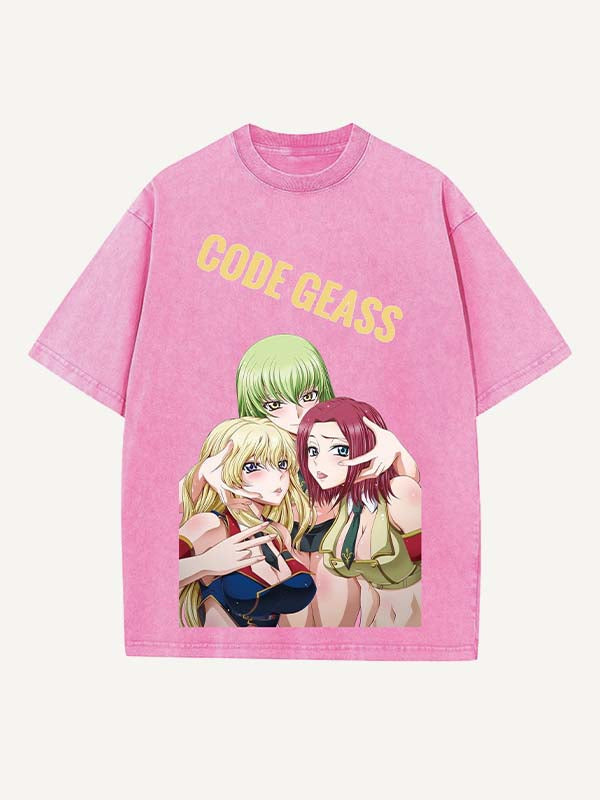 Code Geass Print Round Neck T-shirt