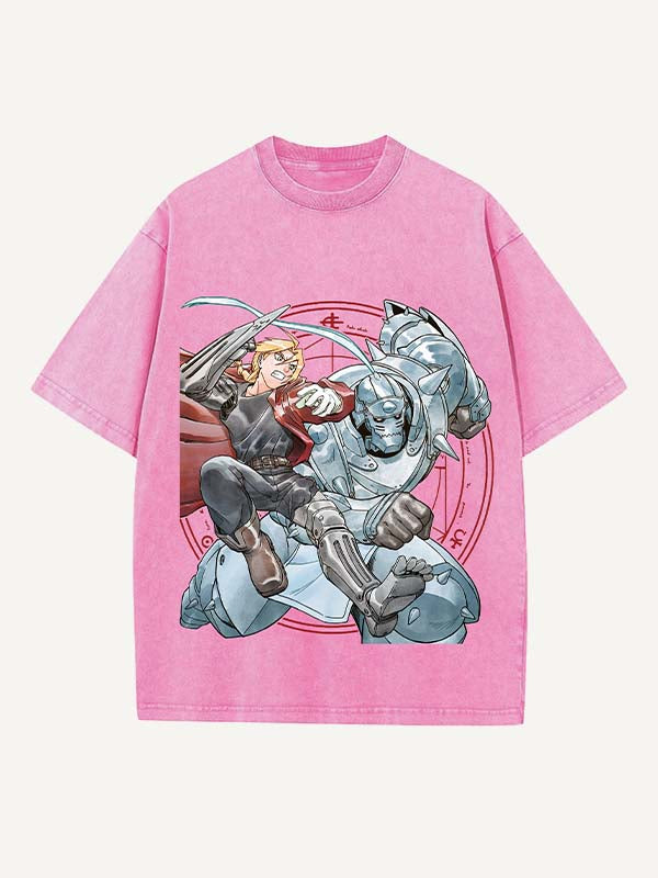 Fullmetal Alchemist Print Round Neck T-shirt