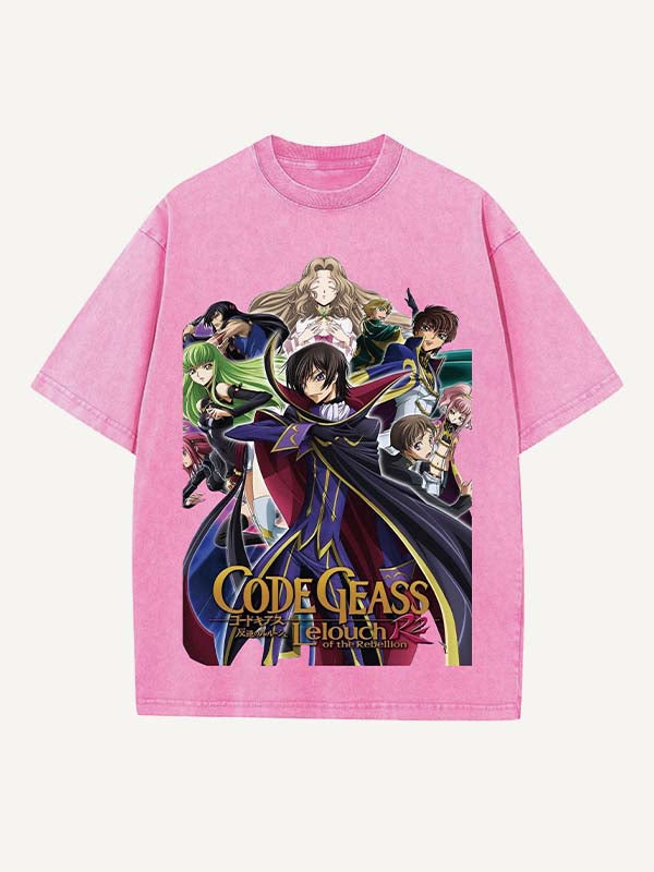 Code Geass Print Round Neck T-shirt