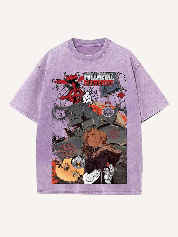 Fullmetal Alchemist Print Round Neck T-shirt