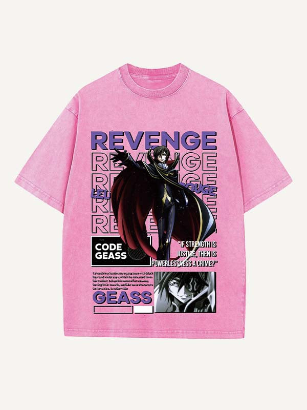 Code Geass Print Round Neck T-shirt