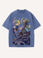 Soul Eater Print Round Neck T-shirt