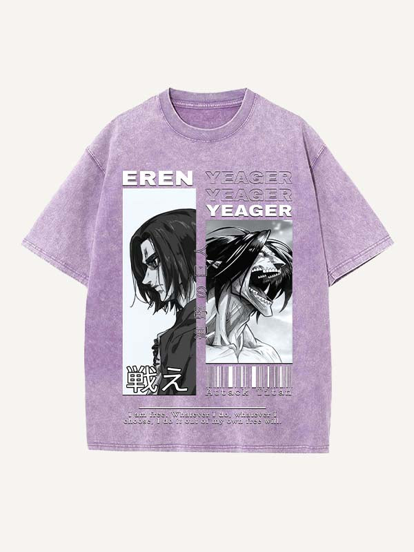 Attack on Titan Print Round Neck T-shirt