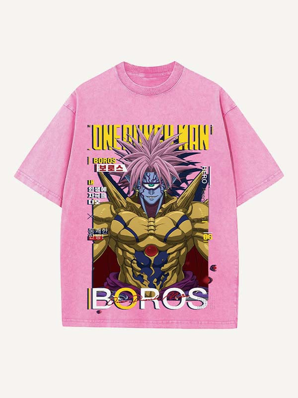 One-Punch Man Print Round Neck T-shirt