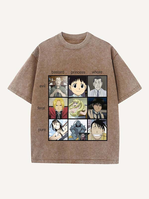 Fullmetal Alchemist Print Round Neck T-shirt