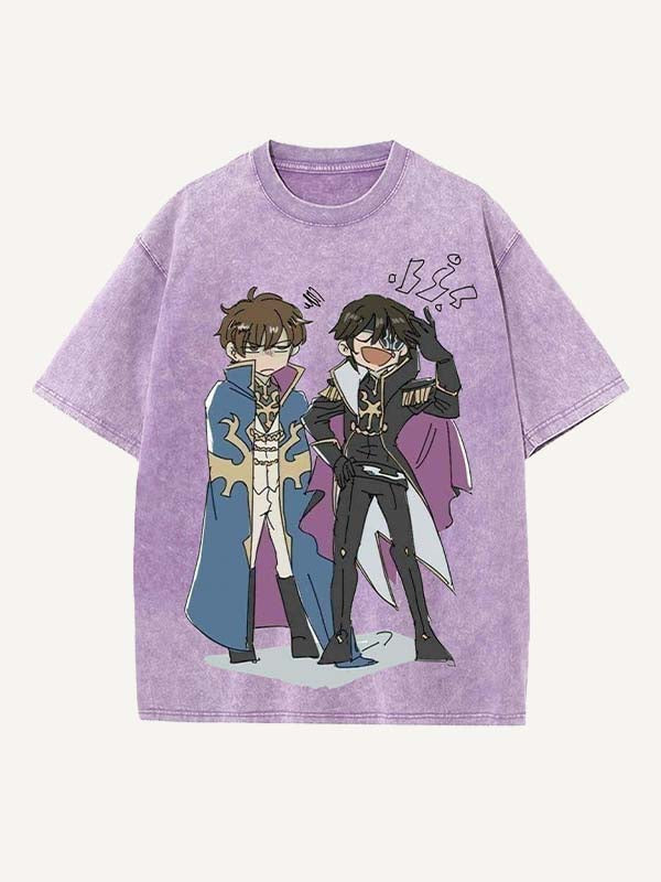 Code Geass Print Round Neck T-shirt