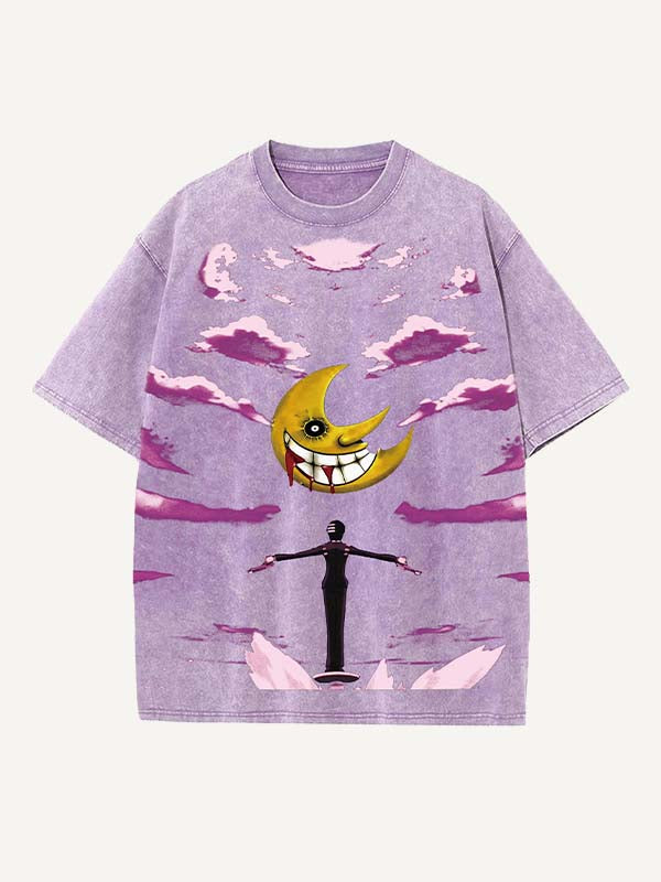 Soul Eater Print Round Neck T-shirt