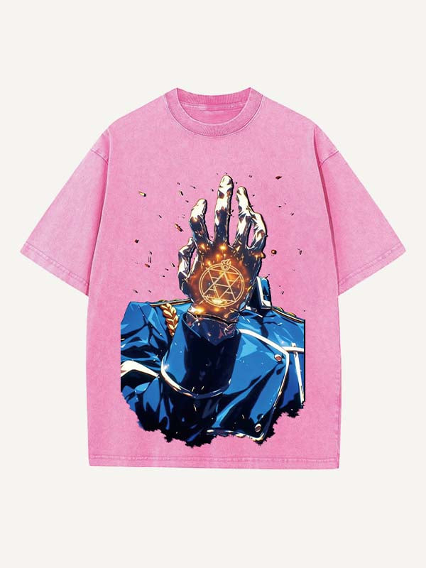 Fullmetal Alchemist Print Round Neck T-shirt