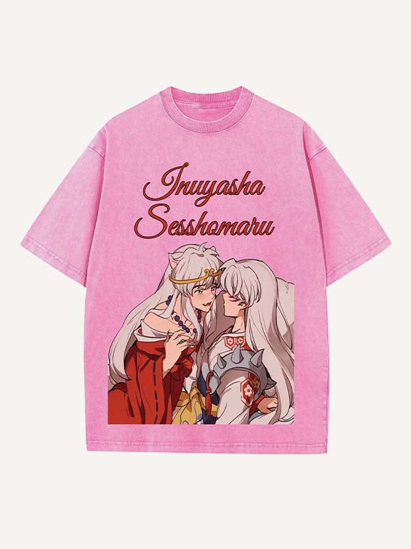 Inuyasha Print Round Neck T-shirt