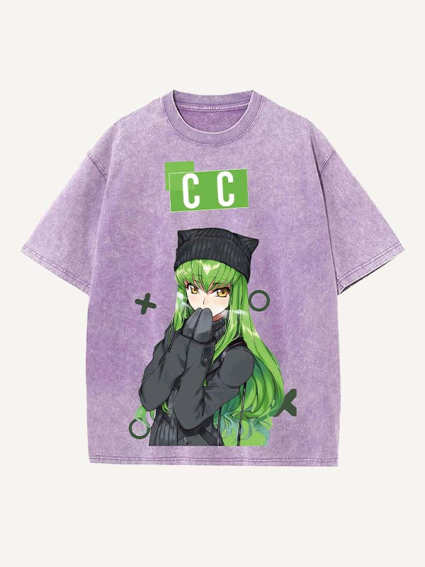 Code Geass Print Round Neck T-shirt