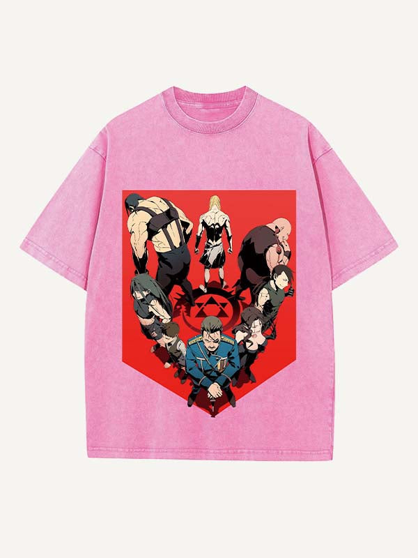 Fullmetal Alchemist Print Round Neck T-shirt