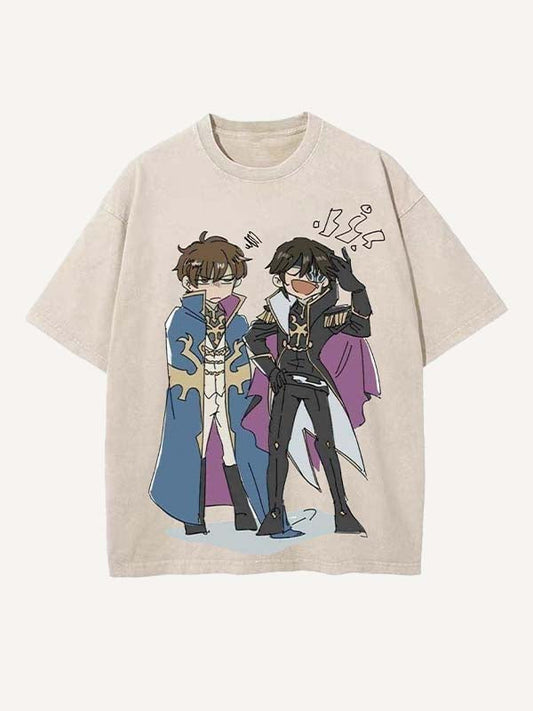 Code Geass Print Round Neck T-shirt
