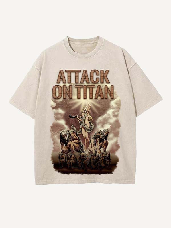 Attack on Titan Print Round Neck T-shirt