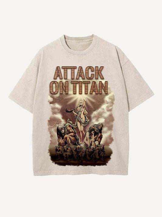 Attack on Titan Print Round Neck T-shirt
