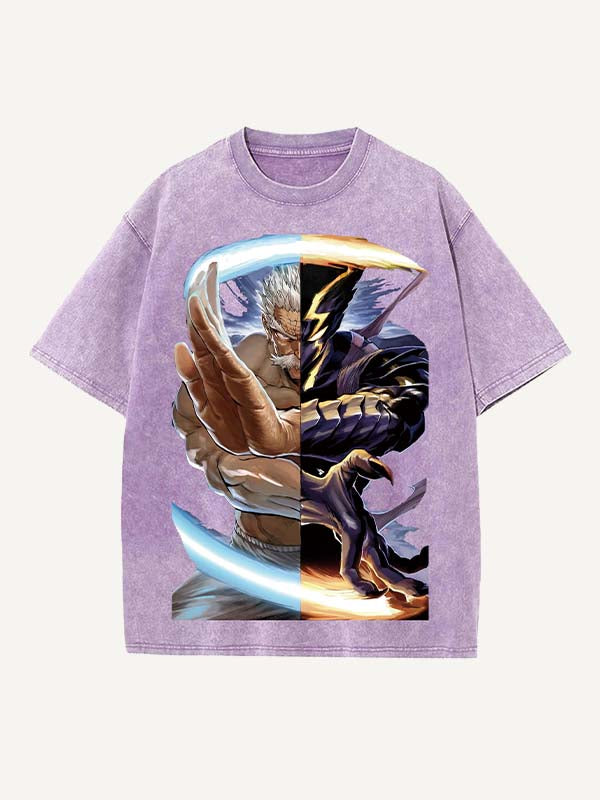 One-Punch Man Print Round Neck T-shirt
