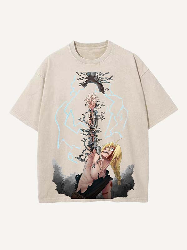 Fullmetal Alchemist Print Round Neck T-shirt