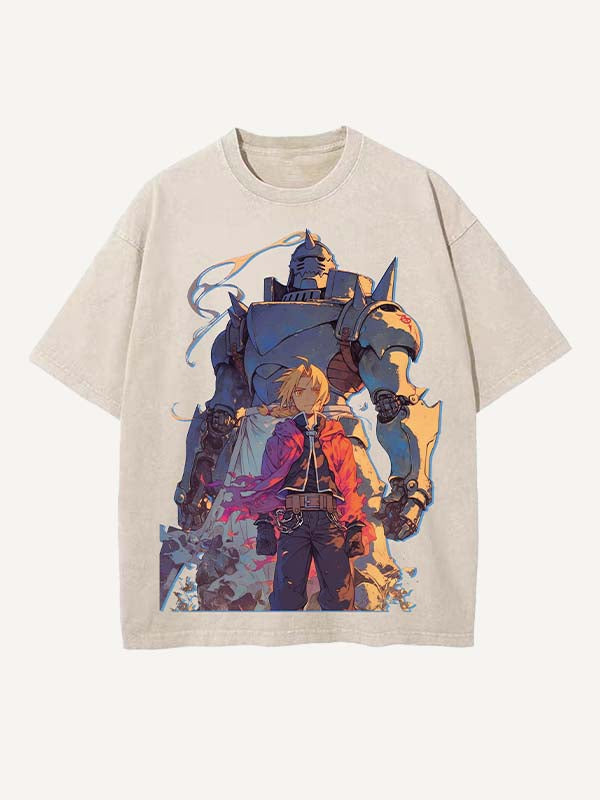 Fullmetal Alchemist Print Round Neck T-shirt