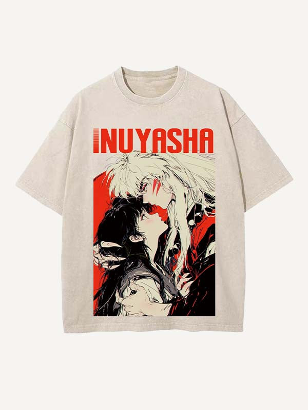 Inuyasha Print Round Neck T-shirt