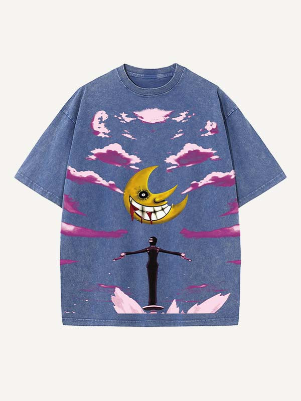 Soul Eater Print Round Neck T-shirt