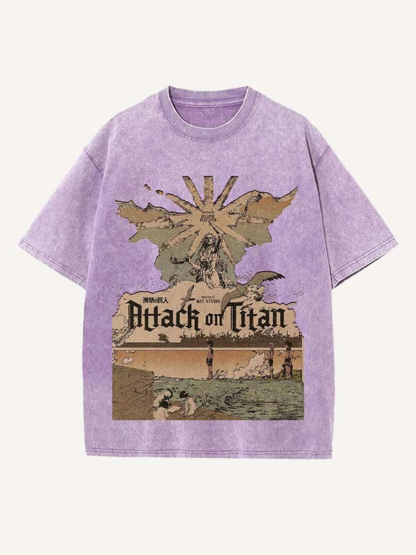 Attack on Titan Print Round Neck T-shirt