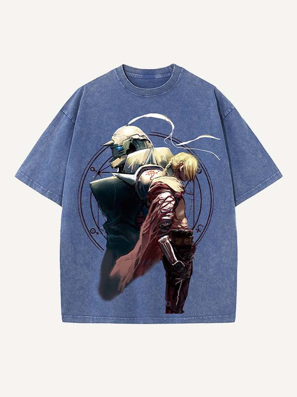 Fullmetal Alchemist Print Round Neck T-shirt