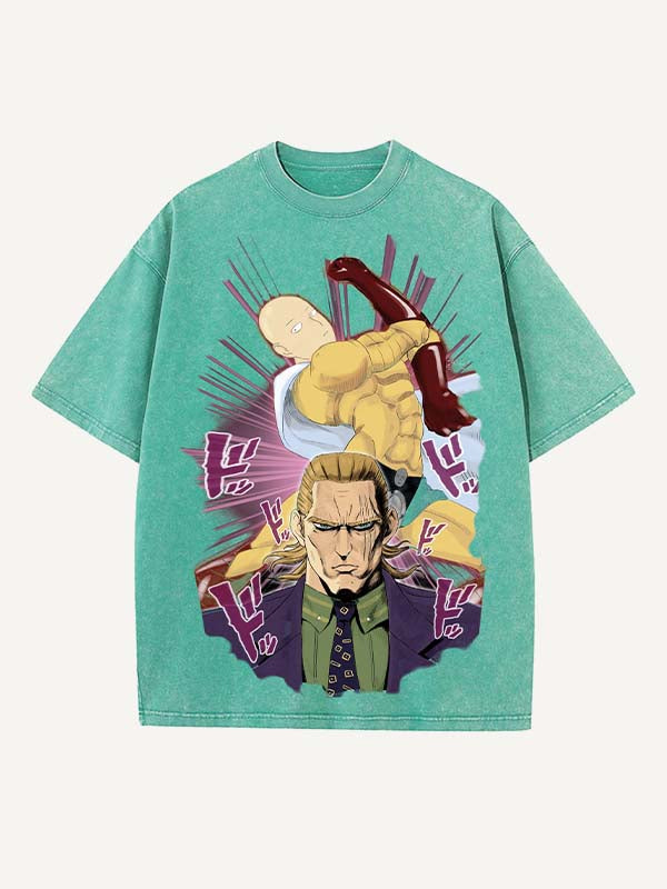 One-Punch Man Print Round Neck T-shirt