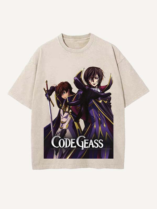 Code Geass Print Round Neck T-shirt