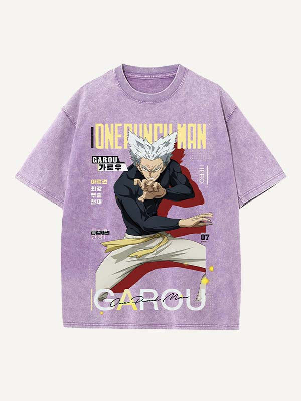 One-Punch Man Print Round Neck T-shirt