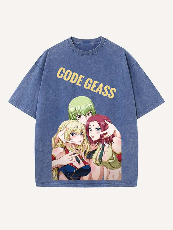 Code Geass Print Round Neck T-shirt