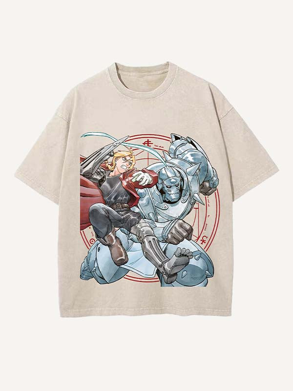 Fullmetal Alchemist Print Round Neck T-shirt