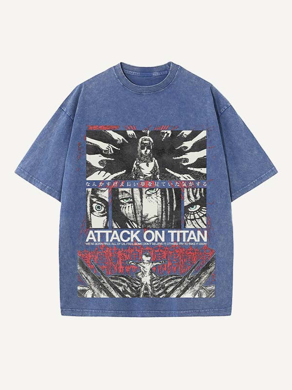 Attack on Titan Print Round Neck T-shirt