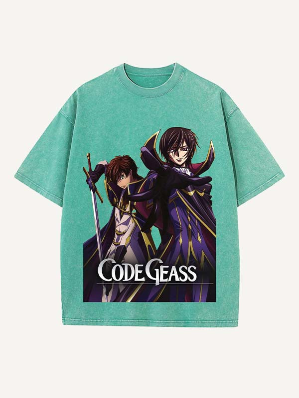 Code Geass Print Round Neck T-shirt
