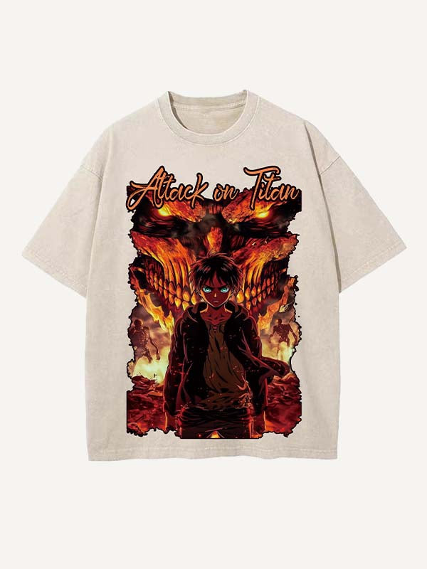 Attack on Titan Print Round Neck T-shirt