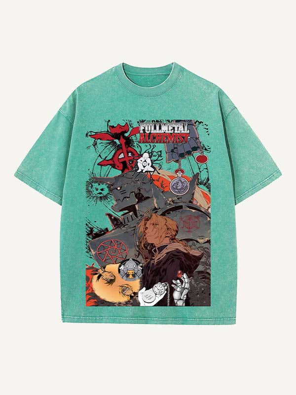 Fullmetal Alchemist Print Round Neck T-shirt