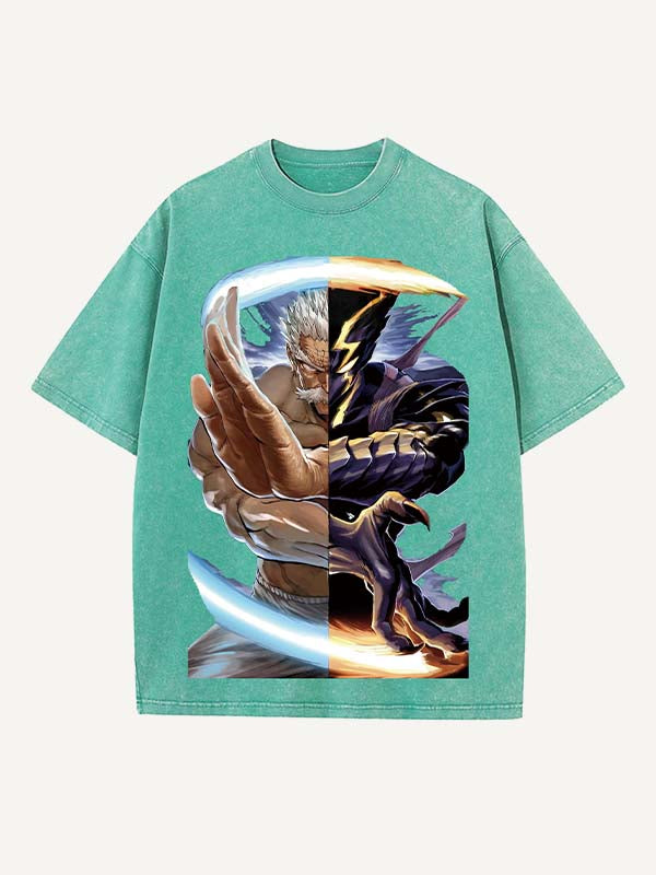 One-Punch Man Print Round Neck T-shirt