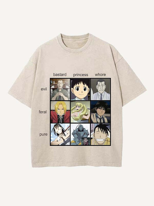 Fullmetal Alchemist Print Round Neck T-shirt