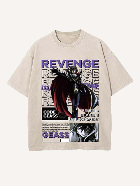 Code Geass Print Round Neck T-shirt