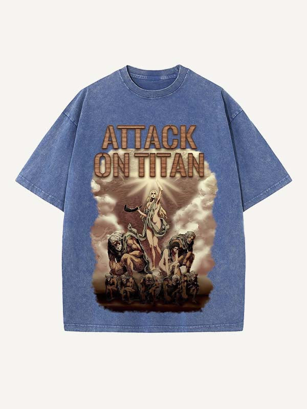 Attack on Titan Print Round Neck T-shirt